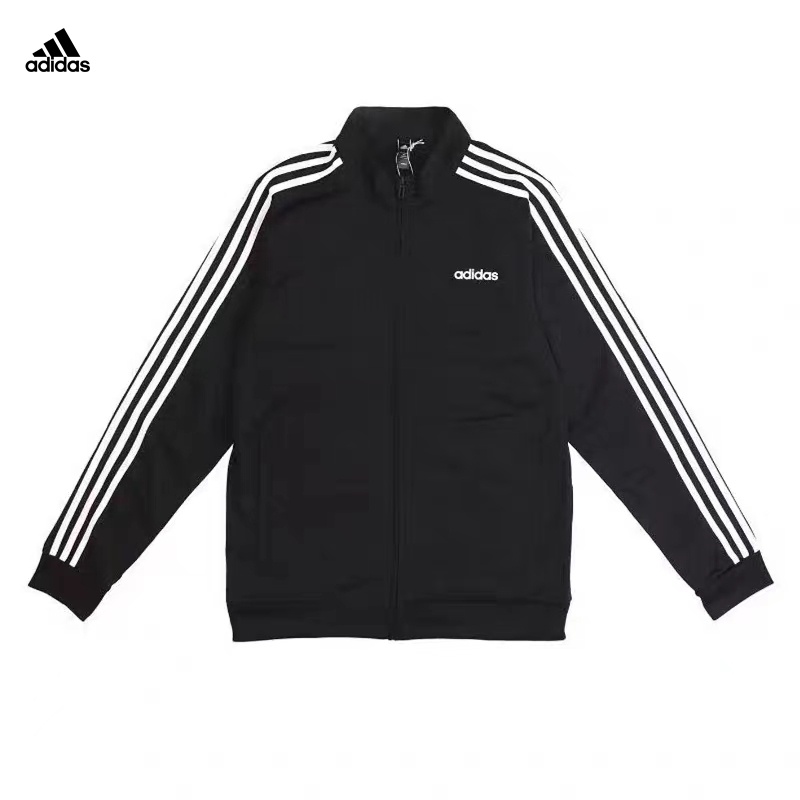 Adidas ของแท้ 100% เสื้อกันหนาว เสื้อคาร์ดิแกน มีซิป พิมพ์ลายโลโก้ ขนาดเล็ก สไตล์วินเทจ สําหรับทุกเพศ
