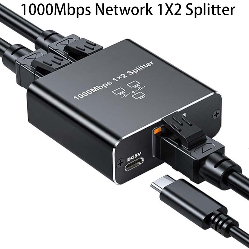 Gigabit สวิตช์เชื่อมต่อเครือข่าย RJ45 เข้า 1 ออก 2 1000 ม.