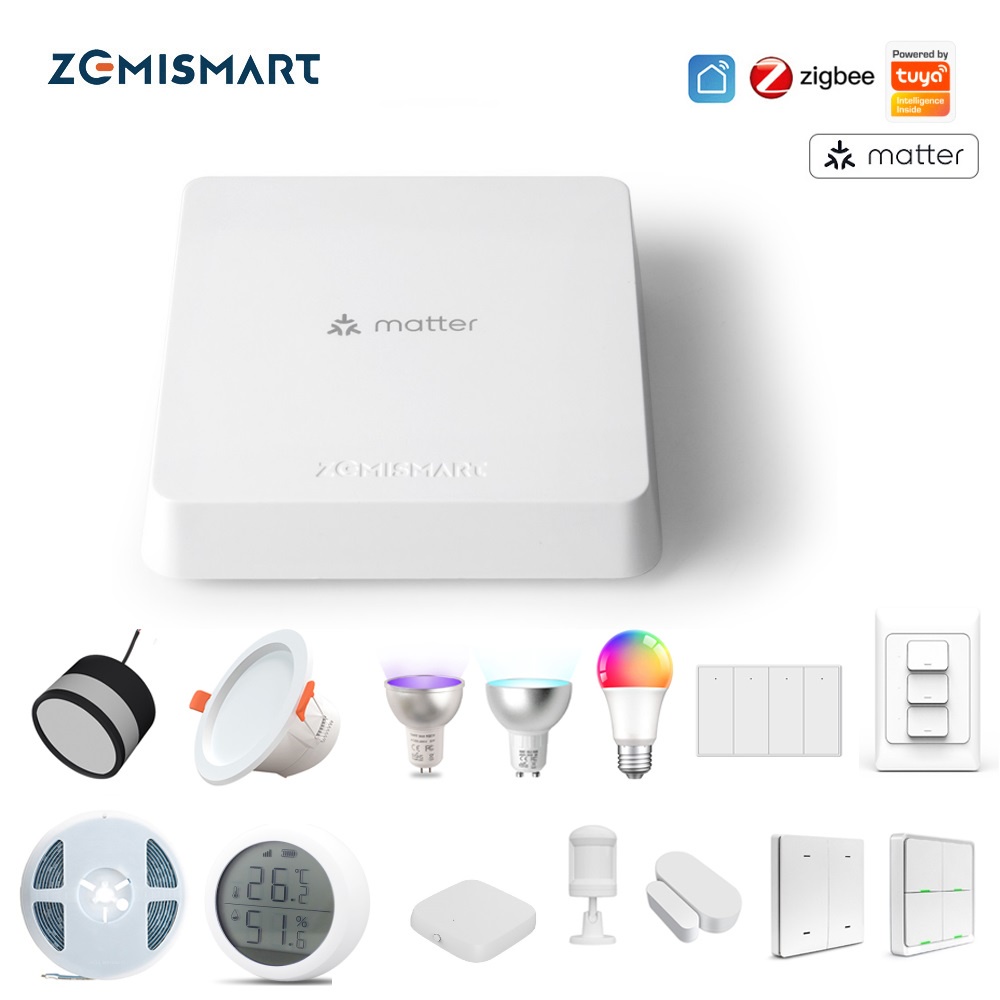 Zemismart Zigbee Downlight,MR16,GU10,แถบไฟ LED,เนื้อแมตต์ RGBCW Light,work Matter M1 Hub Zigbee Gateway,PIR,เซ็นเซอร์ประตู,เซ็นเซอร์อุณหภูมิความชื้น,เซ็นเซอร์เนื้อสัตว์ ความปลอดภัยในบ้าน – โปรปัง
