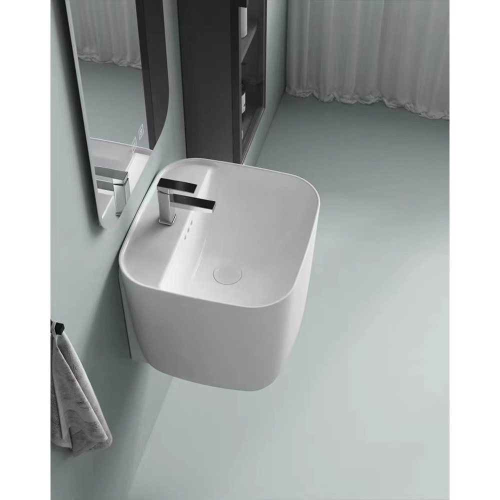 GlobalHouse Verno อ่างล้างหน้าแบบแขวน ขนาด 45x42x40cm รุ่น ลิลลี่ 6410 สินค้าของแท้คุณภาพดี