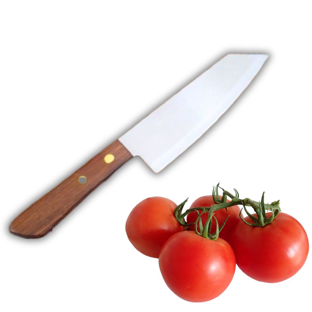 มีดหั่นปลายเฉียง ด้ามไม้  ใบมีด 6.5 นิ้ว หั่นผักหั่นเนื้อ #B-0056 - รูปที่ 7