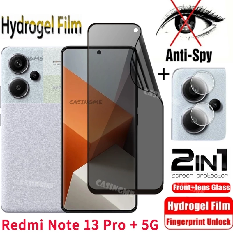 Redmi Note13Pro+ 5G ฟิล์มไฮโดรเจลนิ่ม ป้องกันหน้าจอ ป้องกันการแอบมอง เพื่อความเป็นส่วนตัว สําหรับ Redmi Note 13 Note13 13pro+ Pro + Plus 5G ฟิล์มป้องกันกล้องด้านหลัง