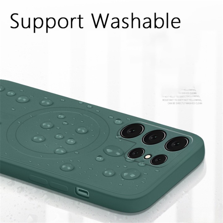 เคส Samsung S24 Ultra S24 FE Plus ซิลิโคนแม่เหล็กรองรับการชาร์จไร้สายนุ่มกันกระแทกฝาครอบเต็มกล้องฟรีเชือกเส้นเล็กปกเชือกสายกันกระแทก - รูปที่ 4