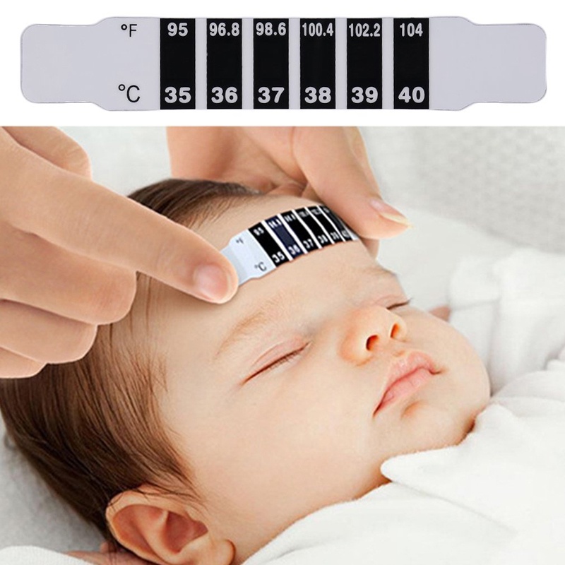 สติกเกอร์กระดาษทดสอบอุณหภูมิหน้าผากเด็กทารก สติกเกอร์หัววัดอุณหภูมิไข้