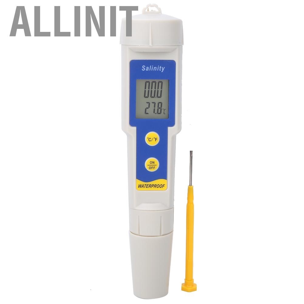 Allinit SA-1397 Portable Digital Salinity Meter High Waterproof Temperature Tester PH Measuring Tool