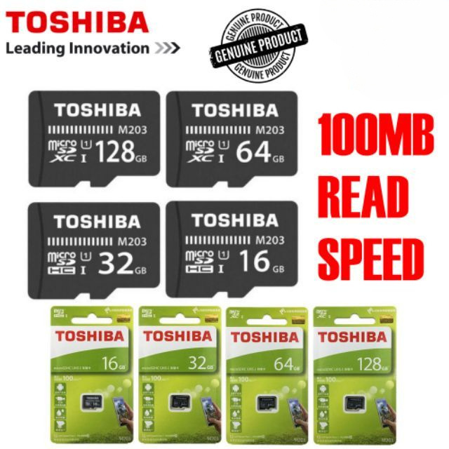 การ์ด MicroSD Toshiba 32GB 64GB M203 UHS-I U1 Class 10 พร้อมอะแดปเตอร์