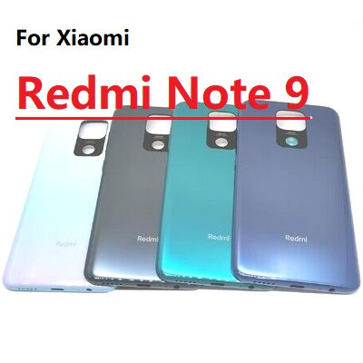 ฝาหลังใหม่สําหรับ Xiaomi Redmi Note 9 4G ด้านหลังแบตเตอรี่พร้อมโลโก้และปุ่มด้านข้างปริมาณพลังงานอะไหล่ทดแทน