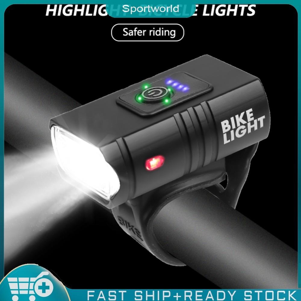 ❀Sportworld❀T 6 LED จักรยานเบา 10 W 800 LM 6 โหมด USB ชาร์จไฟได้ MTB ด้านหน้า
