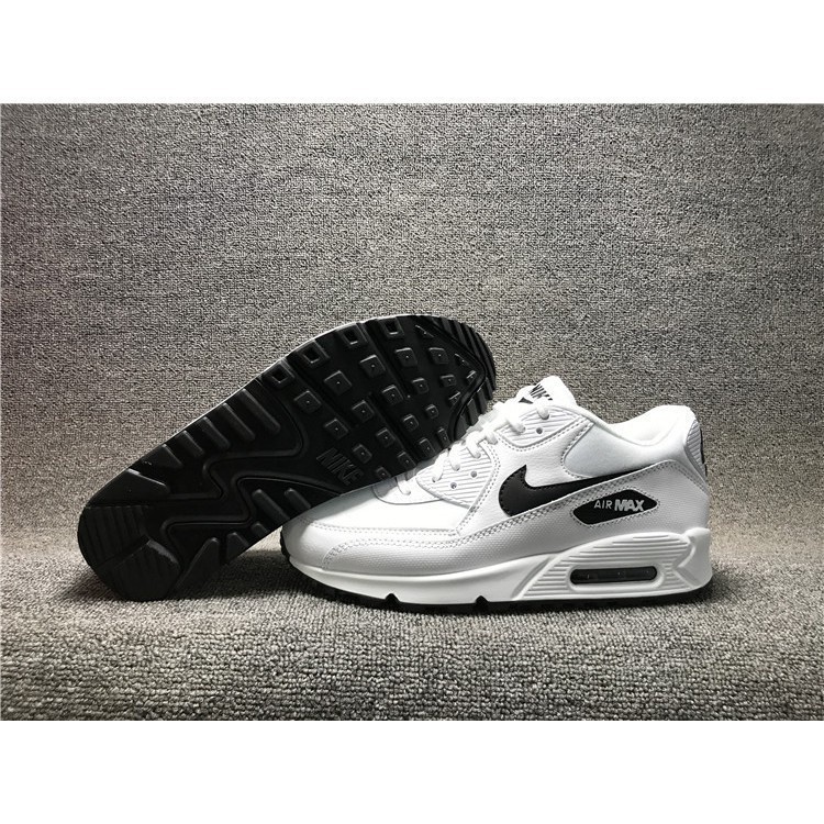 Authentic sports Nike Air Max 90 All White black men's clothing/NW4E walking sneakers แฟชั่น