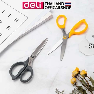 กรรไกรสเตนเลส Deli สำหรับตัดกระดาษและผ้า ขนาด 170mm (6 3/5 นิ้ว) คม ตัดขาดในครั้งเดียว ใช้ดี ทนทาน
