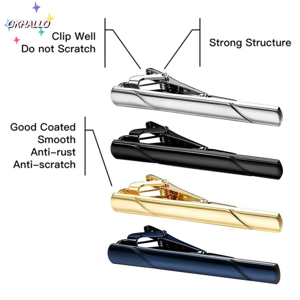 OKHALLO Tie Clip Metal Classic Business Tie Pin