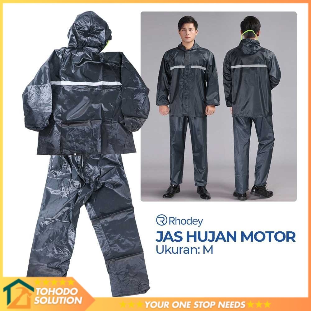Rhodey Pole เสื้อกันฝนมอเตอร์ไซค์ ชุดเสื้อกันฝนแถบสะท้อนแสงพร้อมหมวก - T1
