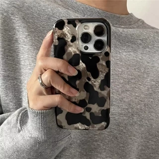 Retro Amber Texture เลเซอร์เคสโทรศัพท์สําหรับ iPhone 16 17 15 14 13 12 11 Pro Max 16E กันกระแทกปกอ่อน