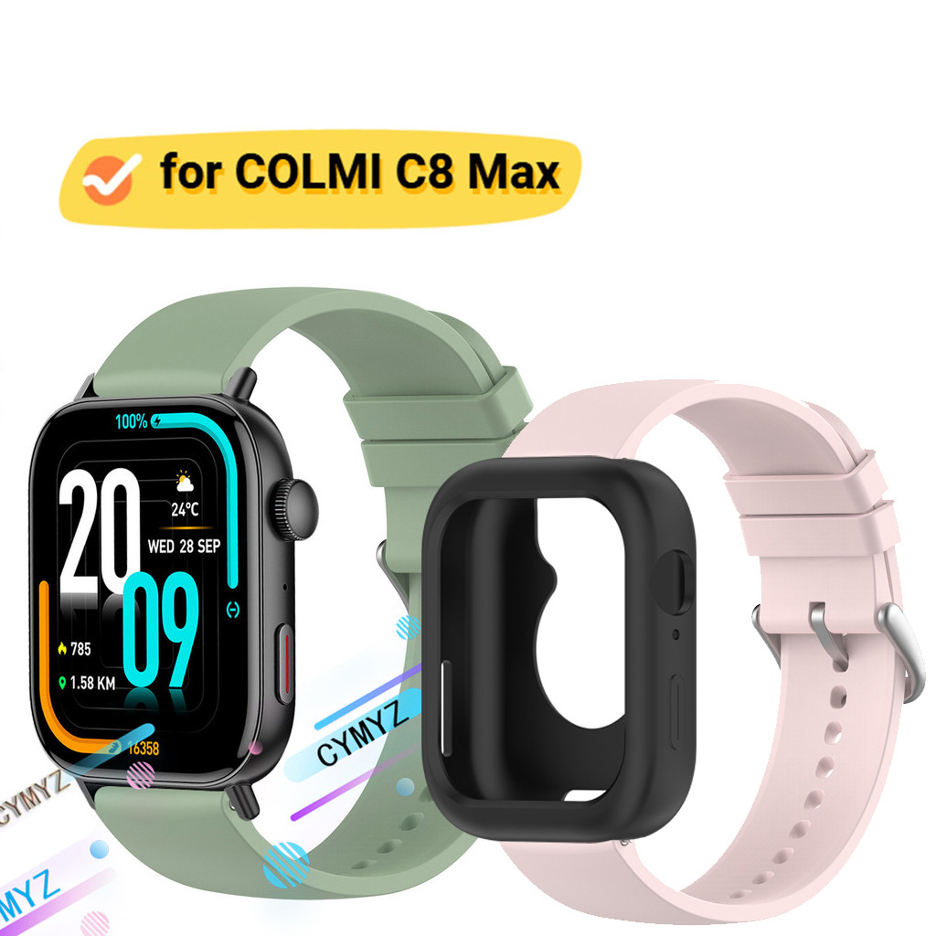 Colmi C8 Max case ปกป้องหน้าจอ COLMI C8 Max strap สายซิลิโคน COLMI C8 Max สายสมาร์ทวอทช์ สายรัดข้อมื