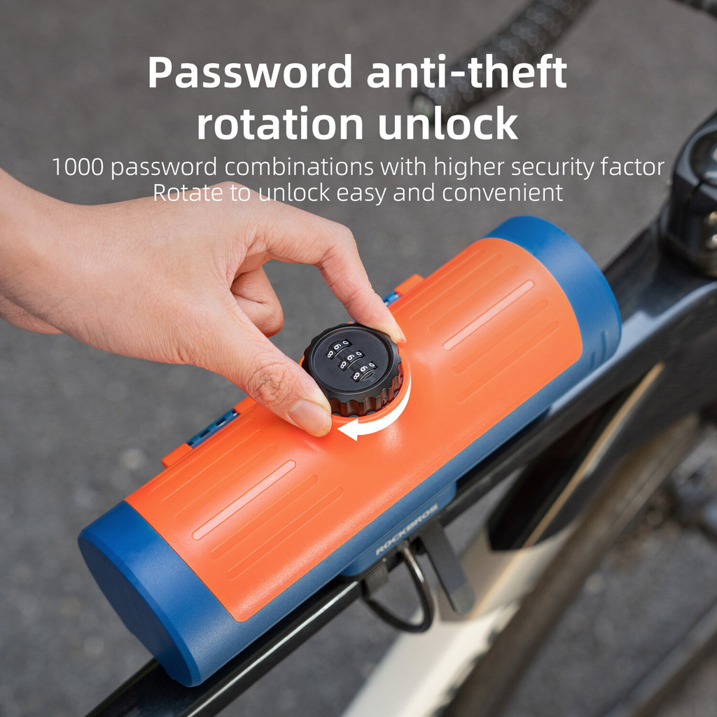 Rockbros รหัสผ่านกล่องเก็บ MTB จักรยานเสือหมอบหลอดปลอดภัยกระเป๋าขนาดใหญ่ความจุ Hard Sheel ขี่กุญแจ Anti-Theft ประเภทโรตารี่กระเป๋าอุปกรณ์จักรยาน - รูปที่ 4