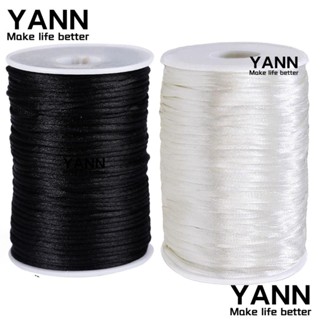 Yann1 สายไนล่อนซาติน 2 มม. สีขาว สีดํา 219 หลา สําหรับทําเครื่องประดับ 2 ม้วน