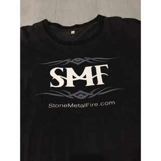 【แขนสั้นยอดนิยม】 ผ้าฝ้าย 100%เสื้อยืดพิมพ์ลายแฟชั่น เสื้อวง SMF หินเหล็กไฟ พร้อมส่ง