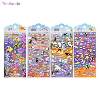 Thevantin สติกเกอร์ ลายปลาโลมา ปู เต่า 3D ขนาดเล็ก สามมิติ สําหรับติดตกแต่งของเล่นเด็ก