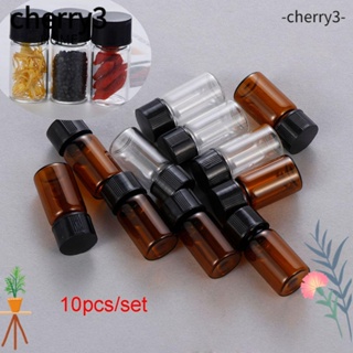 Cherry3 ขวดน้ํามันหอมระเหย สีน้ําตาล เติมได้ 10 ชิ้น