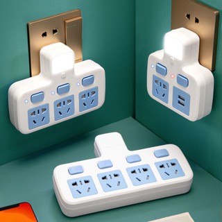 Spot office socket converter plug multi-function with USB night light patch panel high power one-turn multi-patch panel 9.3LL