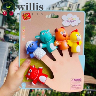 Willis ชุดของเล่นหุ่นนิ้วมือ รูปสัตว์ ผัก ขนาดเล็ก เพื่อการศึกษา เพื่อความปลอดภัย สําหรับเด็ก 5 ชิ้น