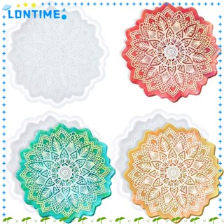 Lontime แม่พิมพ์ซิลิโคนเรซิ่น รูปดอกไม้ ขนาด 12*12 ซม. สีขาว สําหรับทําที่รองแก้ว งานฝีมือ DIY 3 ชิ้น