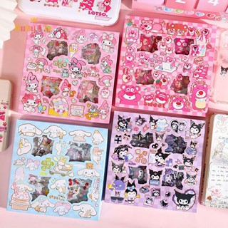 สติกเกอร์ Ruby Lin Kawaii Kulome Cinnamoroll Melody สําหรับตกแต่งสมุด DIY 100 แผ่น