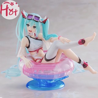 Goldensquare GE ใหม่ โมเดลฟิกเกอร์ อนิเมะ Hatsune Miku Aqua Float Girls Elaina Action Figure Kawaii Sit Swimming Ring Girl สําหรับเก็บสะสม