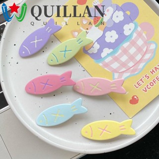 Quillan กิ๊บติดผม พลาสติก ลายการ์ตูนปลา สีแคนดี้ สไตล์เกาหลี สตรีท 2 ชิ้น ต่อชุด