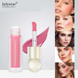 JULYSTAR Lakerain Waterproof Liquid Powder Blusher Multi-ฟังก์ชั่นห้าสีลิปสติก Eye Shadow Powder Blusher