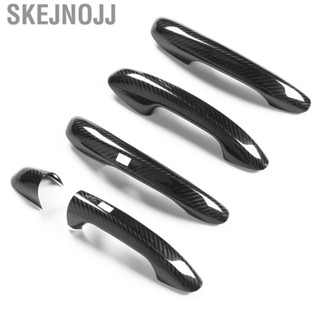 Skejnojj Side Door Handle Trim Exterior Cover Colorfast Glossy Real Carbon Fiber for Cars