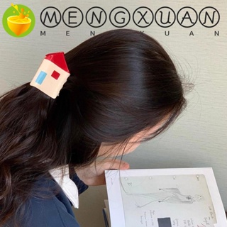 Mengxuan กิ๊บติดผมอะซิเตท ทรงเรขาคณิต ลายการ์ตูนน่ารัก ขนาดใหญ่ สําหรับงานปาร์ตี้