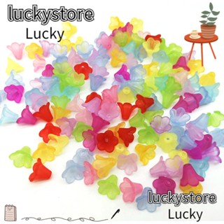 Lucky ลูกปัดอะคริลิค รูปดอกไม้ ขนาดเล็ก สุ่มสี สําหรับทําเครื่องประดับ DIY