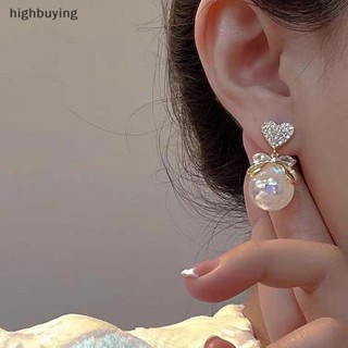 [highbuying] 1 คู่ มินิมอล มุก คริสตัล ต่างหู สําหรับผู้หญิง อารมณ์ แฟชั่น พลอยเทียม ดอกไม้ ต่างหูสตั๊ด ปาร์ตี้ งานแต่งงาน เครื่องประดับใหม่ พร้อมส่ง