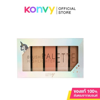 Ashley Highlight Blush Bronze Palette 22.5g พาเลทแบบ all-in-one 5 เฉดสีสำหรับตกแต่งใบหน้า.