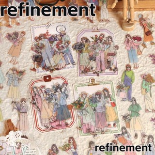 Refinement สติกเกอร์ PET หลากสี สําหรับติดตกแต่งสมุดภาพ DIY 120 ชิ้น