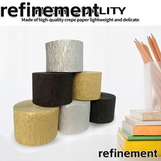 Refinement ม้วนกระดาษเครป ขนาด 1.77 นิ้ว x 82 ฟุต สีทอง สีดํา สีเงิน สําหรับตกแต่งประตู 9 ม้วน