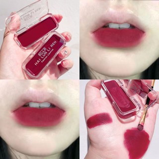 Shopkeepers selection# free disposable lip brush Lip Glaze Matte foggy velvet student plain face not easy to fade canned white mouth red lip mud 9.12N