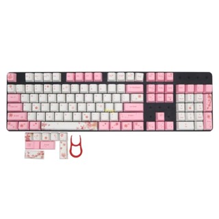 Bt ปุ่มกดคีย์บอร์ด PBT 113 คีย์ ลายดอกซากุระ สําหรับ Cherry MX Switch 61 87 104 108 Mechanical Keybo