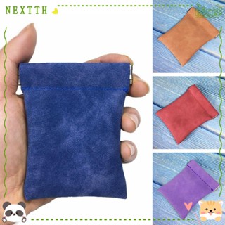 Nextth กระเป๋าใส่เหรียญ กระเป๋าเก็บหูฟัง หนัง PU ขนาดเล็ก สีพื้น