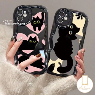 เคสโทรศัพท์มือถือ Tpu นิ่ม ขอบโค้ง ลายการ์ตูนแมวน่ารัก 3D สีดํา สําหรับ Infinix Smart 6 7 5 6Plus Hot 30i 8 10 20 12 30 9 Play Note 12 G96 Hot 8 10Lite 9