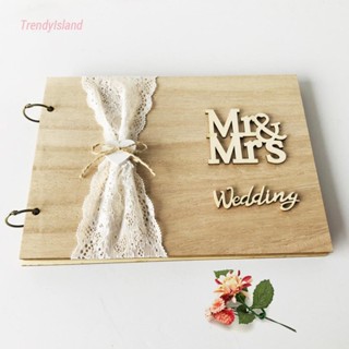 ^ขายดี 99^ ป้ายไม้ ลาย Mrs Mr สําหรับตกแต่งสมุดเยี่ยม งานแต่งงาน [TrendyIsland.th]