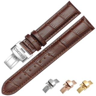 Seiko สายนาฬิกาข้อมือ หนังแท้ ของแท้ Seiko No. 5 22 มม. 18 มม. 20 มม.