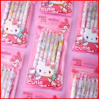 SANRIO Yb1 ปากกาเจล ลายการ์ตูน Hello Kitty Kuromi เครื่องเขียน สําหรับนักเรียน 6 ชิ้น ต่อชุด BY1