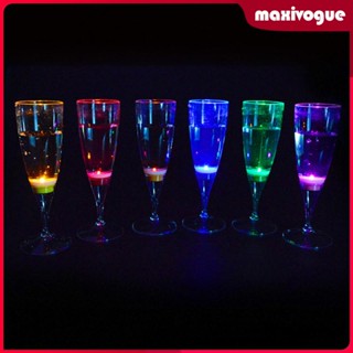 [Maxivogue] แก้วเครื่องดื่มมาร์ตินี่ มีไฟ LED สําหรับงานวันเกิด งานแต่งงาน กลางแจ้ง 6 ชิ้น