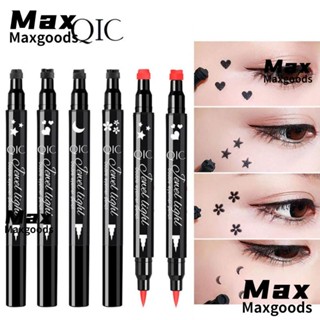 Maxg ปากกาอายไลเนอร์ สีดํา ลายหัวใจ ดาว ​ปากกาดินสอเขียนขอบตา แบบสองหัว ติดทนนาน สําหรับแต่งหน้า