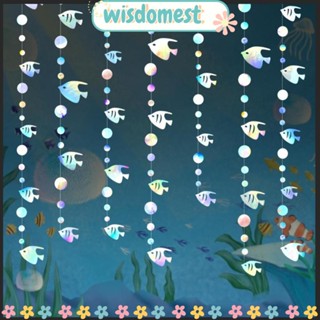 WISDOMEST พวงมาลัยกระดาษ รูปปลาทะเล สวยงาม สําหรับแขวนตกแต่งปาร์ตี้ 2 ชิ้น