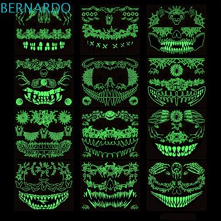 Bernardo สติกเกอร์รอยสัก ลายผีฮาโลวีน สองสี น่ากลัว สีเขียว สําหรับติดตกแต่งร่างกาย ข้อมือ