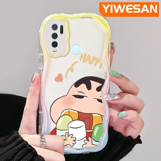 เคสโทรศัพท์มือถือแบบนิ่ม ใส กันกระแทก ลายการ์ตูนชินจัง สีครีม สําหรับ VIVO Y30 Y30i Y50