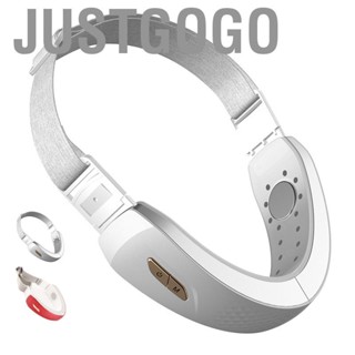 Justgogo Electric Face Lifting Belt Blue Red  Microcurrent Reduce Wrinkles Shaping